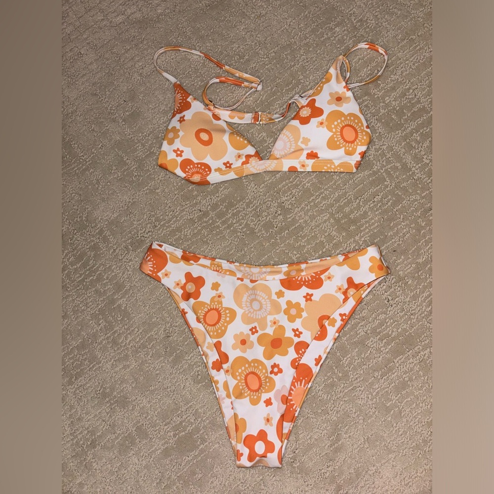 Orange Floral Bikini